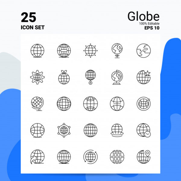 25个全球商业线上图标