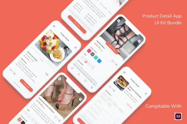 产品详情应用程序UI套装 – Adobe XD