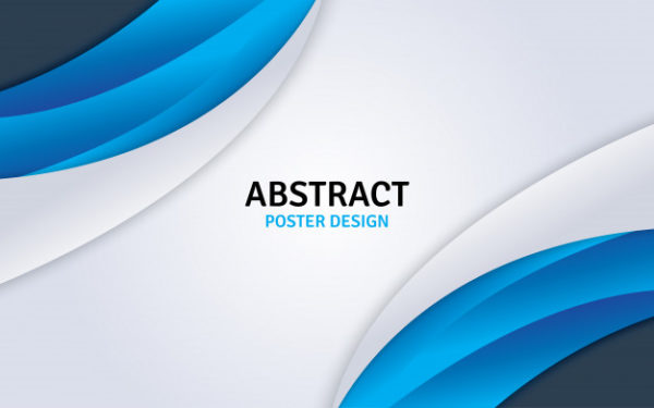 蓝色和白色背景的海报设计 Abstract poster design with blue and white background. | Premium Vector Abstract poster design with blue and white background. | Premium Vector