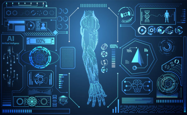 抽象AI技术智能科技手臂图