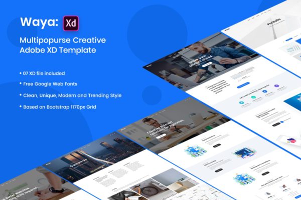 Adobe XD 打造的专业有创意的企业网站模板下载（XD）