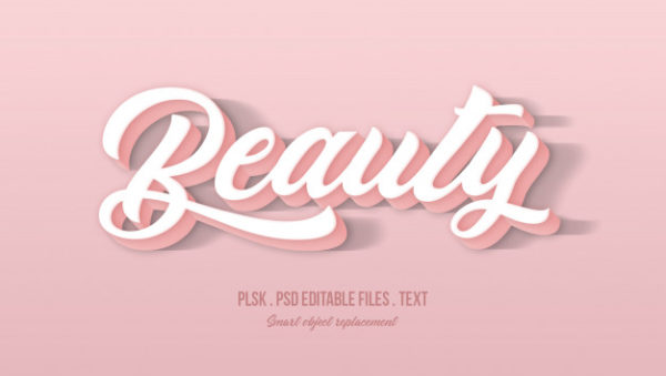粉色的3D特效字体样式