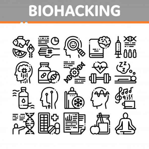 优质矢量生物黑客收集元素图标Biohacking collection elements icons set | Premium Vector Biohacking collection elements icons set | Premium Vector