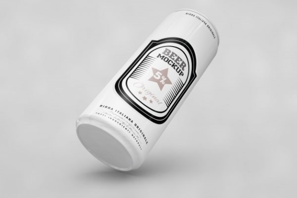 黑白啤酒罐设计样机模型