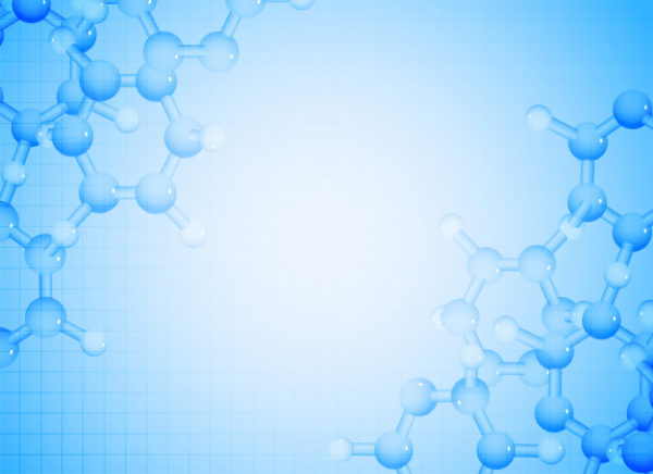 蓝色分子科学和医疗保健的背景 Blue molecules background for science and medical healthcare Vector