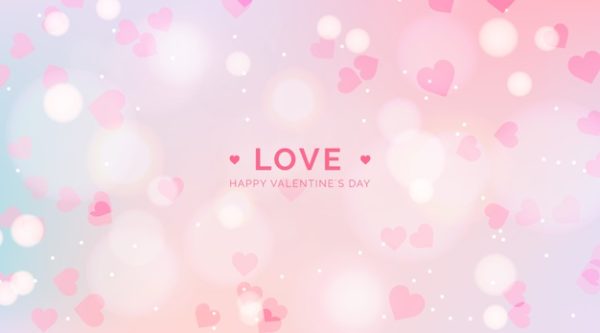 模糊梦幻的粉色情人节背景 Blurred valentine’s day background Vector