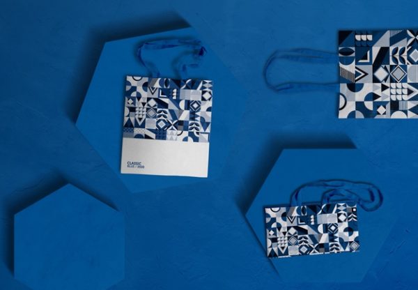 抽象设计风格的购物纸袋样机[PSD]