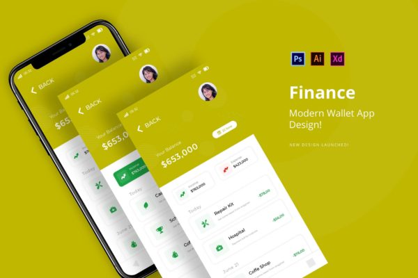 金融 App UI模板下载（XD,Ai,PSD）