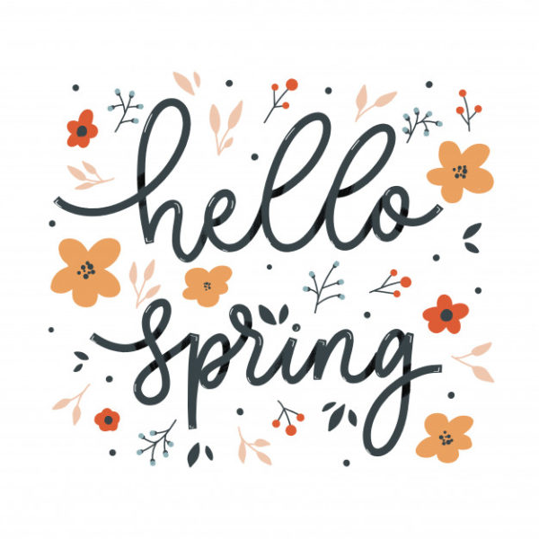 春季图案鲜花设计字体素材