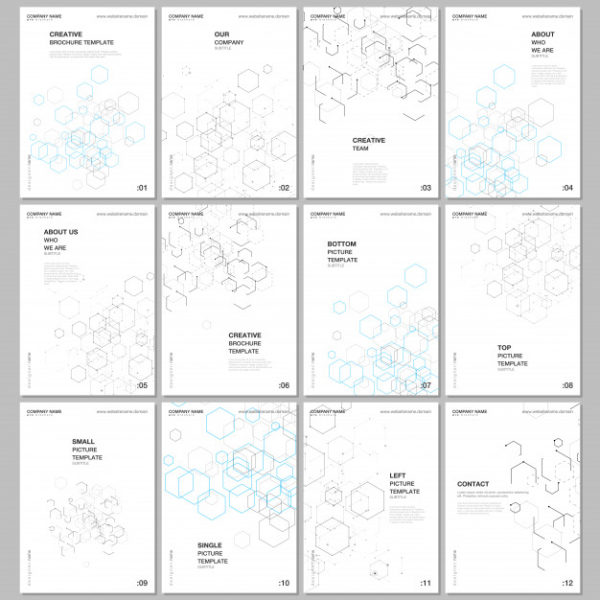 抽象几何传单布局模板Layout of covers templates for flyer leaflet | Premium Vector