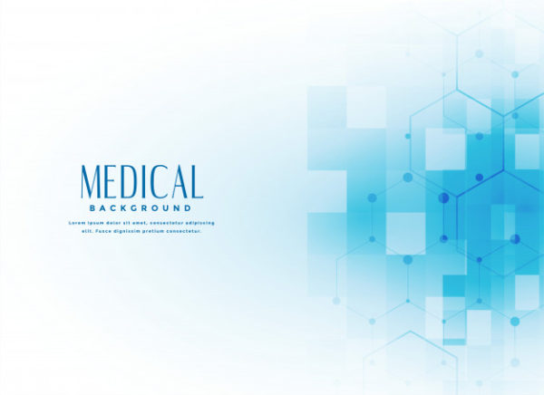 现代医学蓝色六边形背景中 Medical science background in blue color Vector