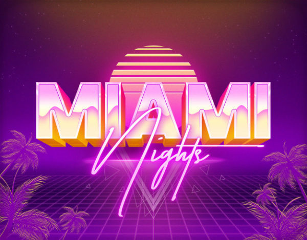 迈阿密之夜的文字效果模板psd图层样式