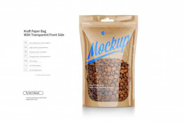咖啡豆食品品牌包装设计样机展示模型