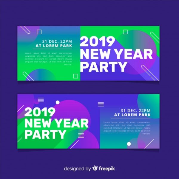 2019新年派对横幅广告模板