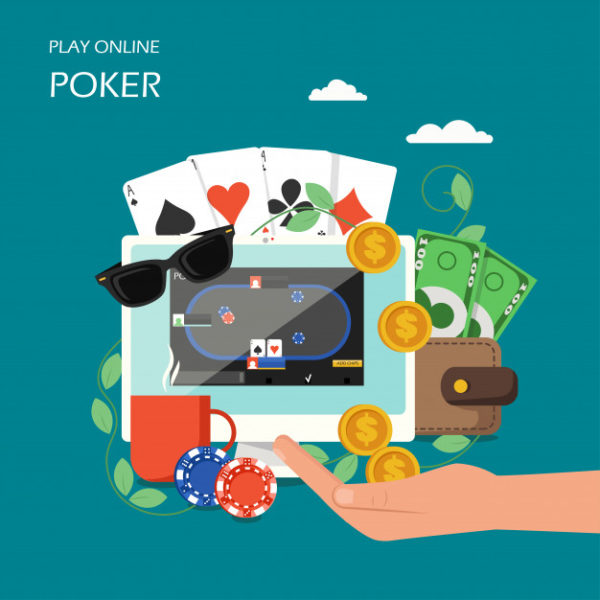 在线扑克游戏平台风格设计插画