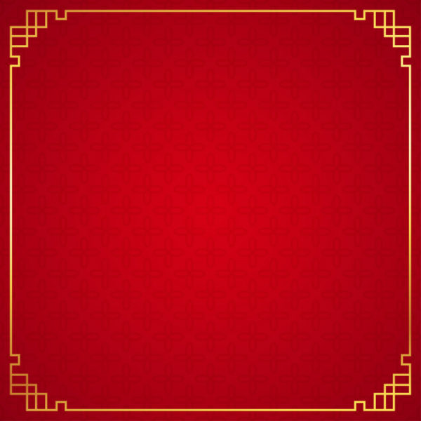 中式无缝纹理图案红色背景[EPS]