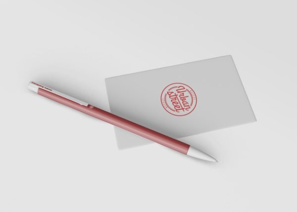 钢笔与名片设计展示样机[PSD]