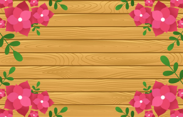 春夏季花卉生长木板背景素材