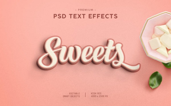 甜蜜可爱的糖果文字效果样式[PSD]