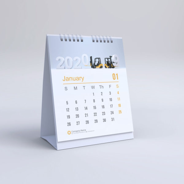 时尚简约的日历设计展示样机模型 Vertical calendar mockup | Premium PSD File