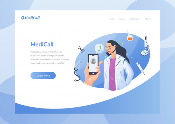 医疗健康主题网站设计布局模板
