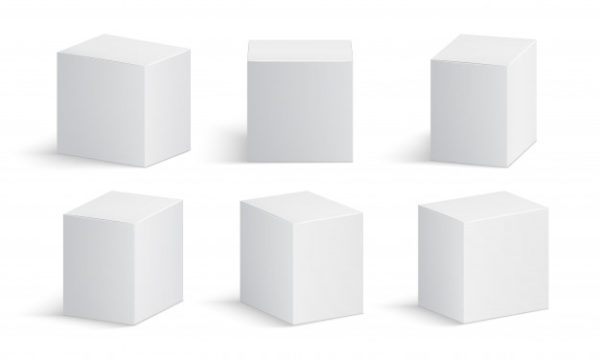 优质的白色盒子3D矢量独立样机[PSD]