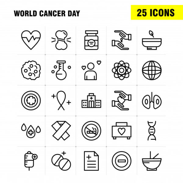 世界癌症日矢量图标