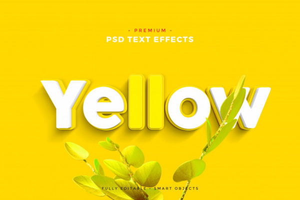 黄色的文字效果PS特效字体样式