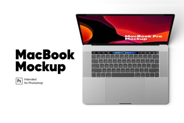 MacBook Pro顶视图样机素材下载[PSD]