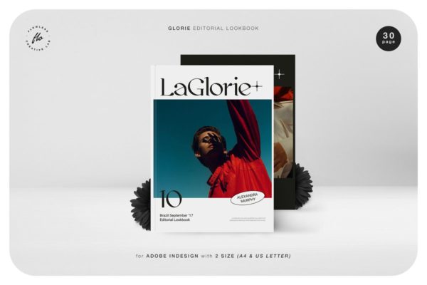 极简主义的时尚杂志画册设计模板[INDD]