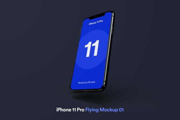 朝左的iPhone 11 Pro  手机样机下载[PSD]