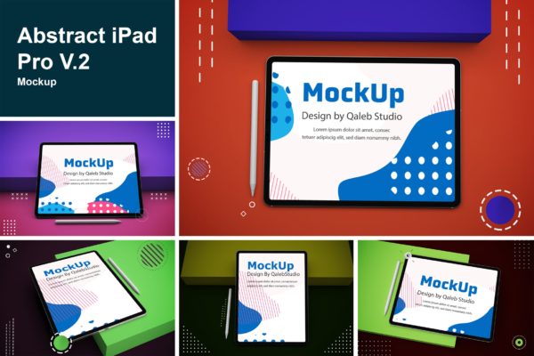 抽象 iPad Pro 酷炫时尚场景样机下载 [PSD]