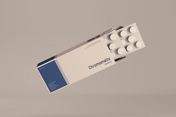 时尚高端专业的高品质药盒包装设计VI样机展示模型mockups