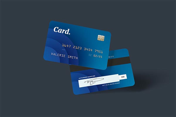 高品质的逼真质感信用卡VIP卡银行卡芯片卡IC卡房地产圆角名片设计VI样机展示模型mockups