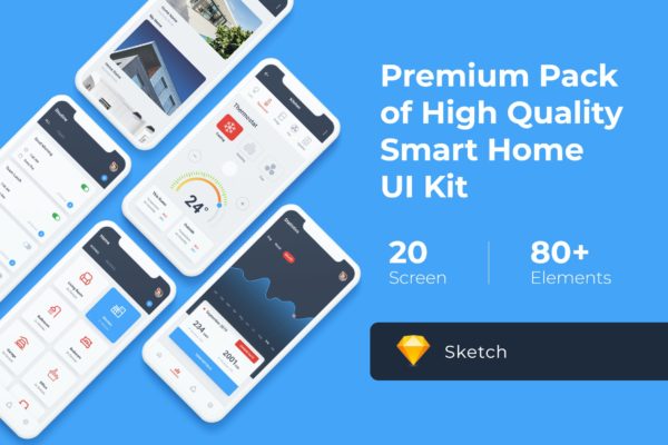 Sketch版极简主义物联网智能居家 App UI Kit [SKETCH]
