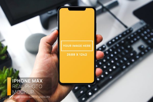 iPhone Max手持式实拍模型（PSD）