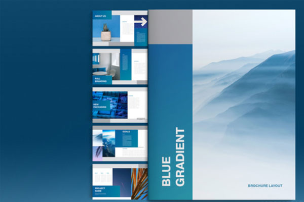 蓝色企业宣传册/业务手册设计模板