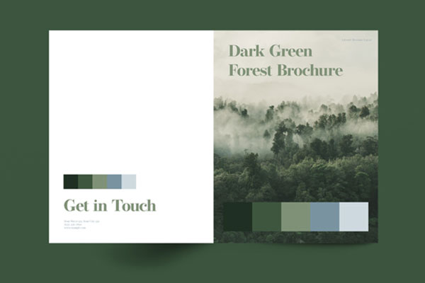 绿色主题森林杂志宣传册设计模板