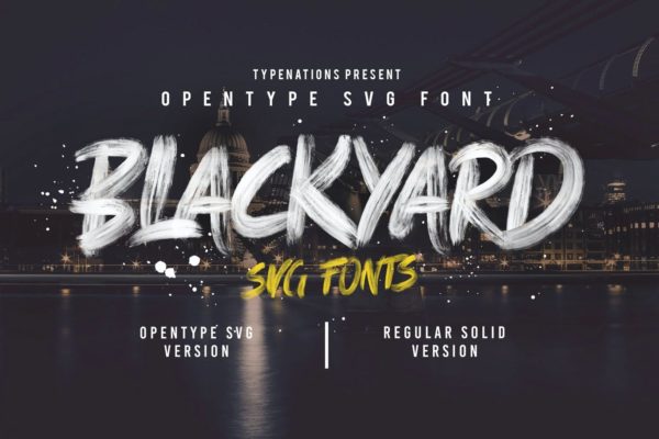 时尚高端手绘书法字体Blackyard SVG和常规字体（Psd分层文件）