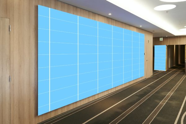 企业文化宣传墙会议室墙面设计样机下载（PSD）