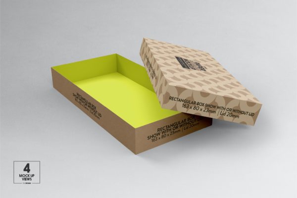 小矩形纸盒和盖子模型（PSD）