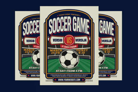 足球比赛运动传单海报设计模板