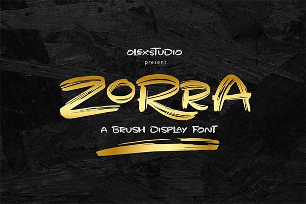 高品质的zorra手绘书法字体毛笔字体英文字体