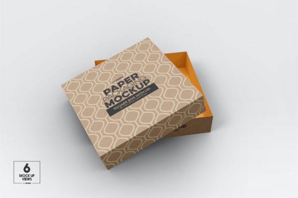 小型方形纸盒和盖子模型（PSD）