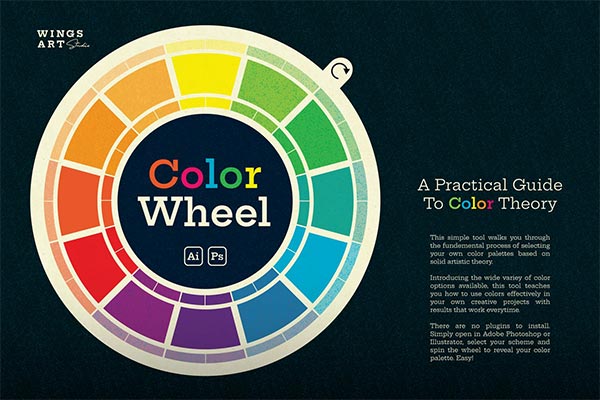 时尚高端好用的色相环色相轮配色方案插图插画（AI，EPS，SVG，PSD）
