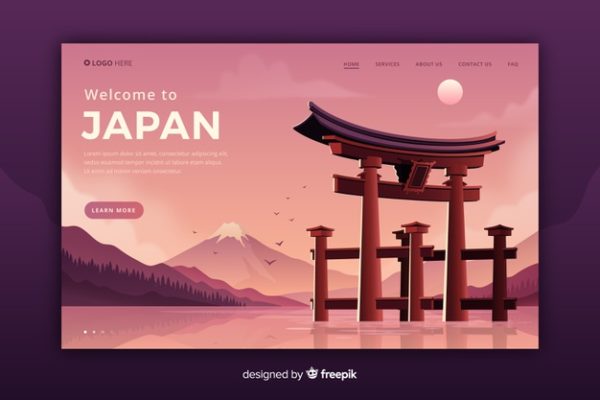 日本元素着陆页网页设计模板