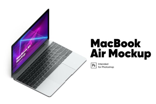 时尚高端逼真质感的MacBook Air UI样机展示模型mockups