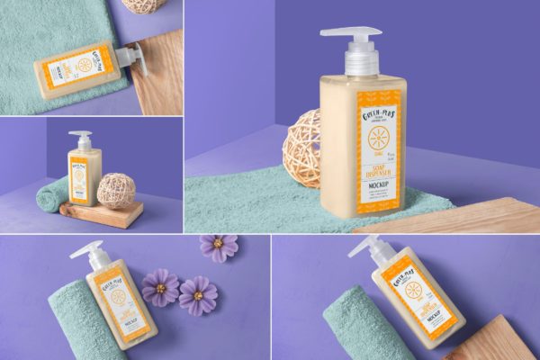 肥皂和洗手液品牌包装设计样机（PSD）