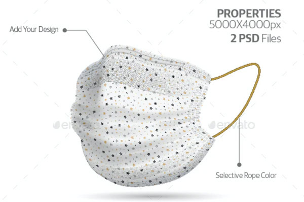 防护口罩图案设计样机模板