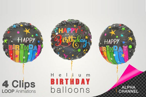 生日快乐派对活动庆祝气球视频素材[MOV]